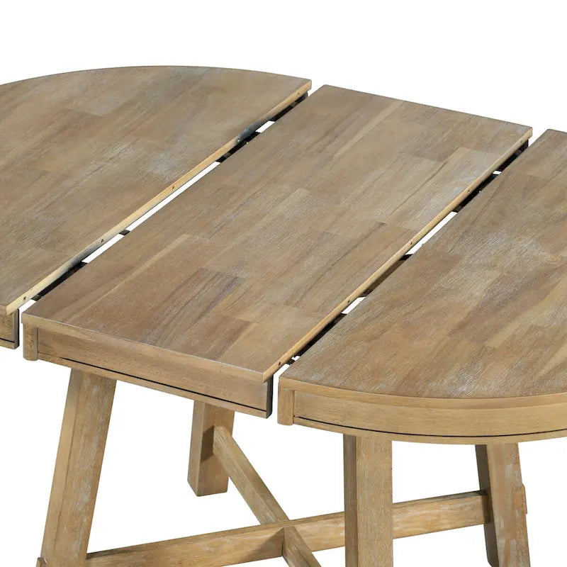 Table à manger ronde extensible avec piètement en X | Style Ferme